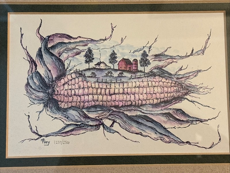 2 MB Frey Framed & Matted Prints Both Featuring Mini Farms Unique Corn & Lettuce gallery