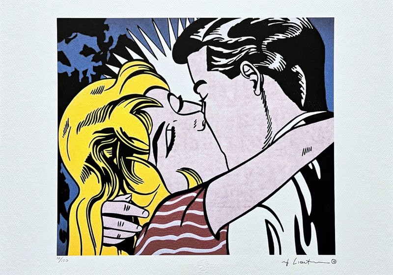 ROY LICHTENSTEIN – The Kiss III – signed, numbered edition 10/150, 50×35 cm