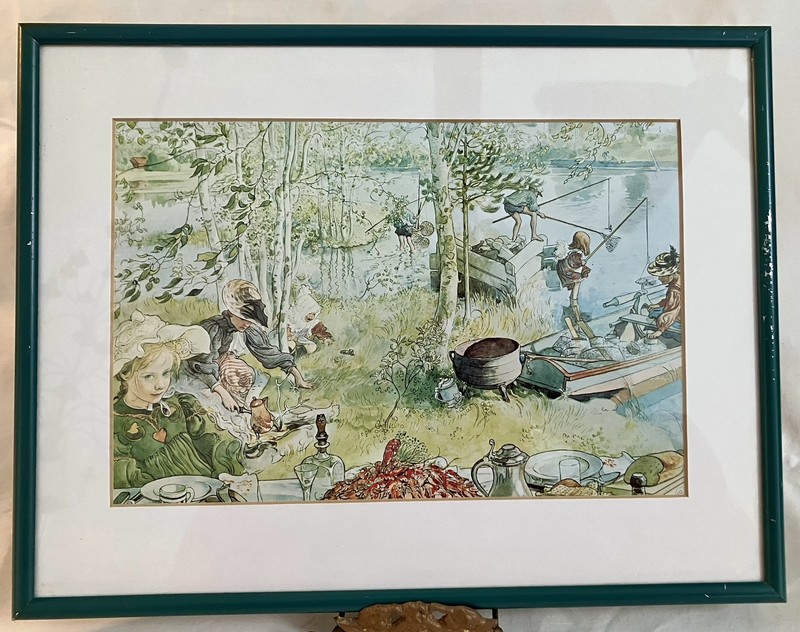 Carl Larsson Framed Print ~ The Crayfish Season Opens Painted in 1897