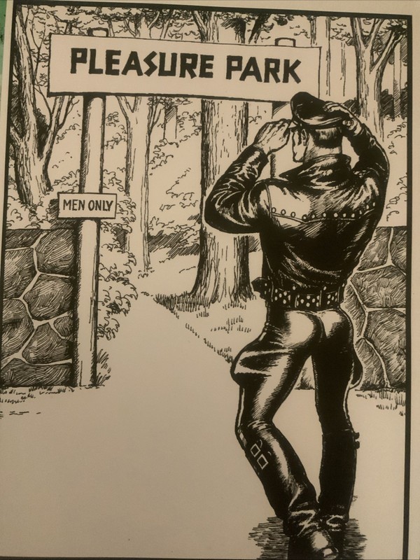 Tom Of Finland Pleasure Park – 1990s Print 14×17 Excellent Condition