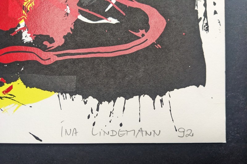 Ina Lindemann, Abstract Composition (Black), Silkscreen, Signed, 1992 gallery