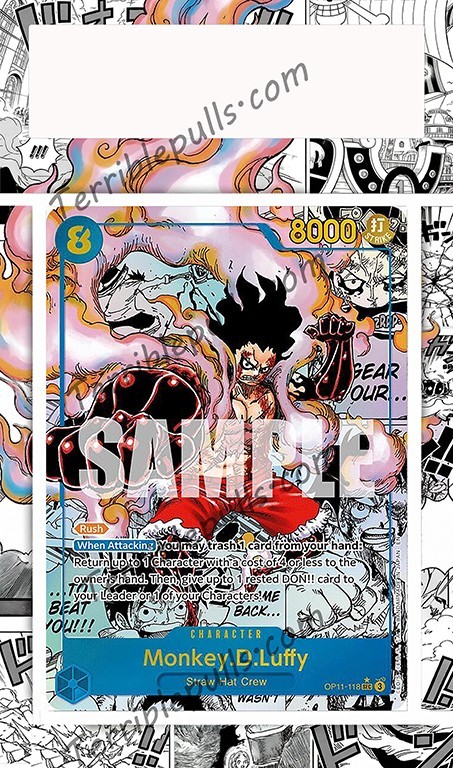 One Piece Extended Art Insert for PSA Slab- Luffy Manga OP11 ART ONLY