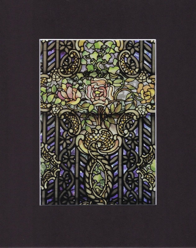 8X10 Matted Print Art Picture Louis Comfort Tiffany Stained Glass: Ornate Cross