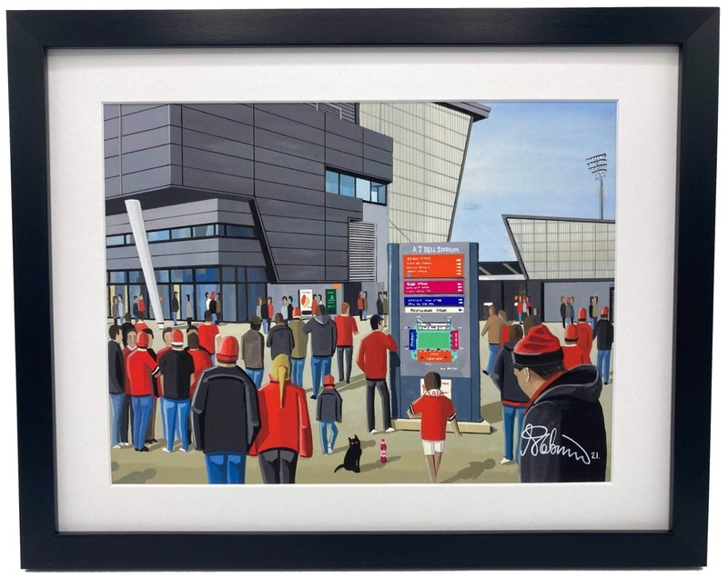Salford. Rugby Stadium. Framed Red Devils Wall Art Print. 14″ x 11″ Frame