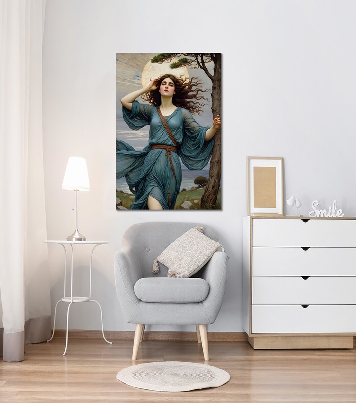 Boreas John William Waterhouse inspired art mounted canvas print gallery