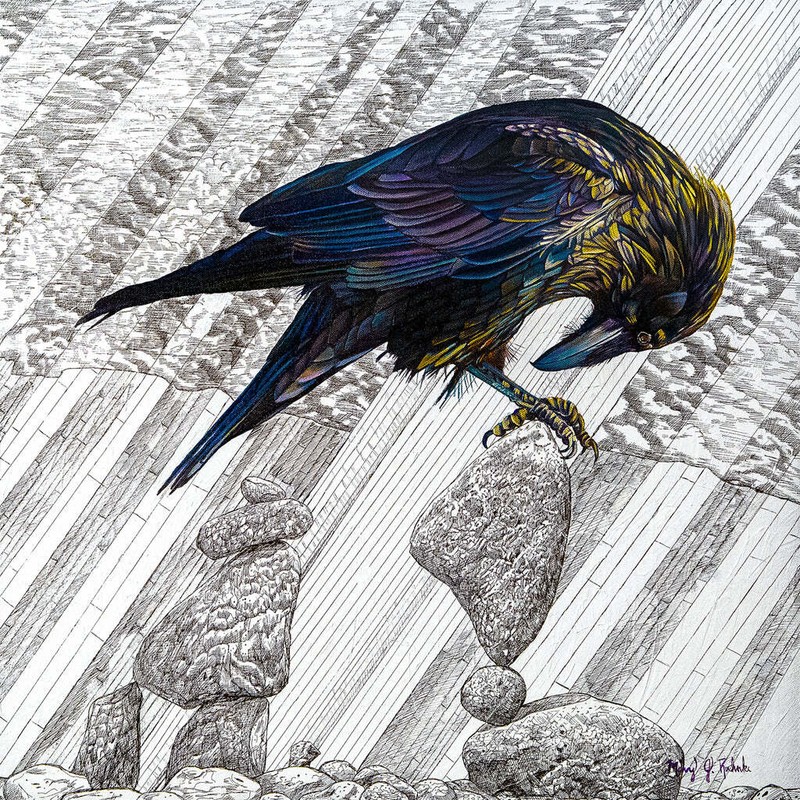 Faith by Mary Jean Ruhnke Art Print Crow Bird Wildlife Nature Poster 26×26