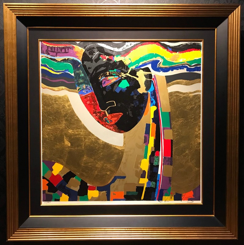 ORLANDO AGUDELO-BOTERO Original Multiple «ONIX», COA, Large, Framed, Tru-Vue