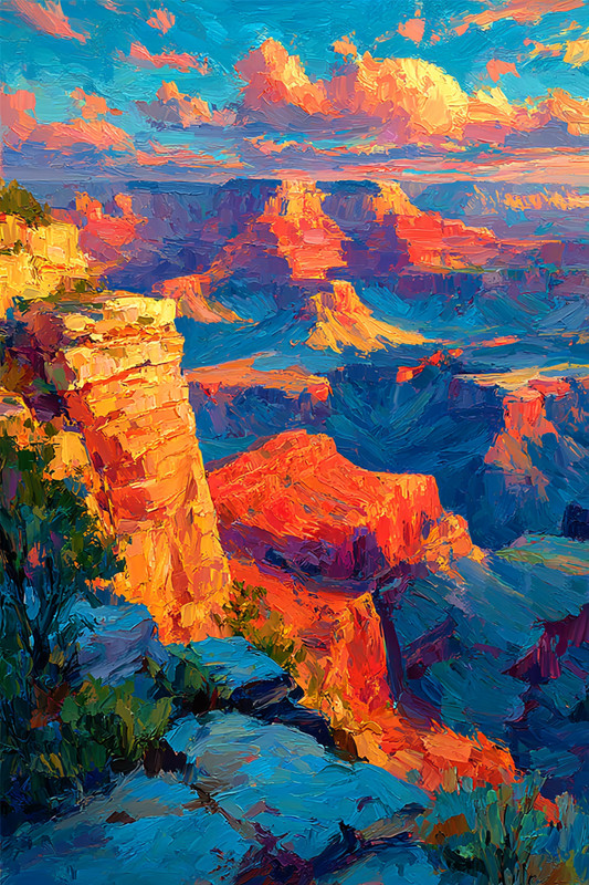 Grand Canyon United States 24×36 Giclée Art Print Ltd 1/25 Signed COA Romble V11