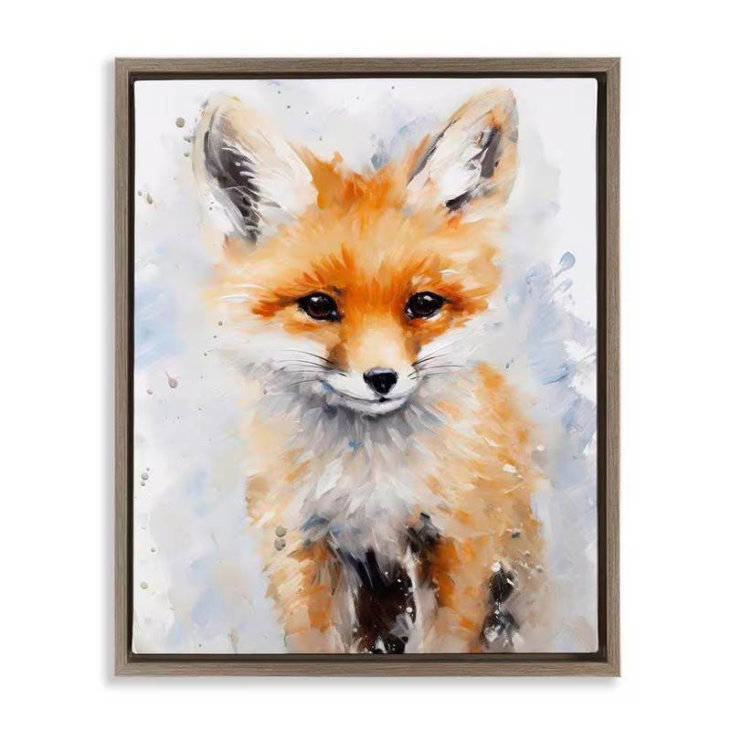 Woodland Nursery Fox by Franklyn Gregory Brown Floater Frame Animal Graphic Art