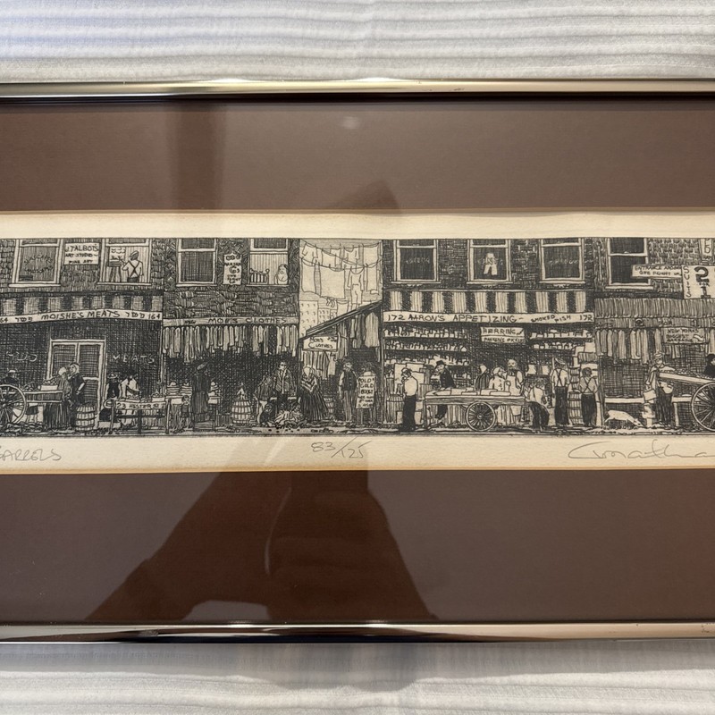Jonathan Talbot Pushcarts & Pickle Barrels Limited Edition 83/125 Etching Framed gallery