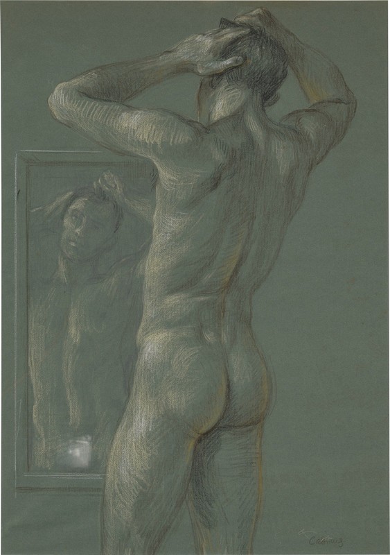 Paul Cadmus : Nude With Mirror, Archival Quality Fine Art Print, Size A3.