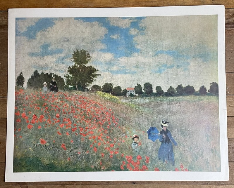 c1964 Claude Monet Corn-Poppies Art Print Swiss Reproduction INTERNATIONAL CLUB