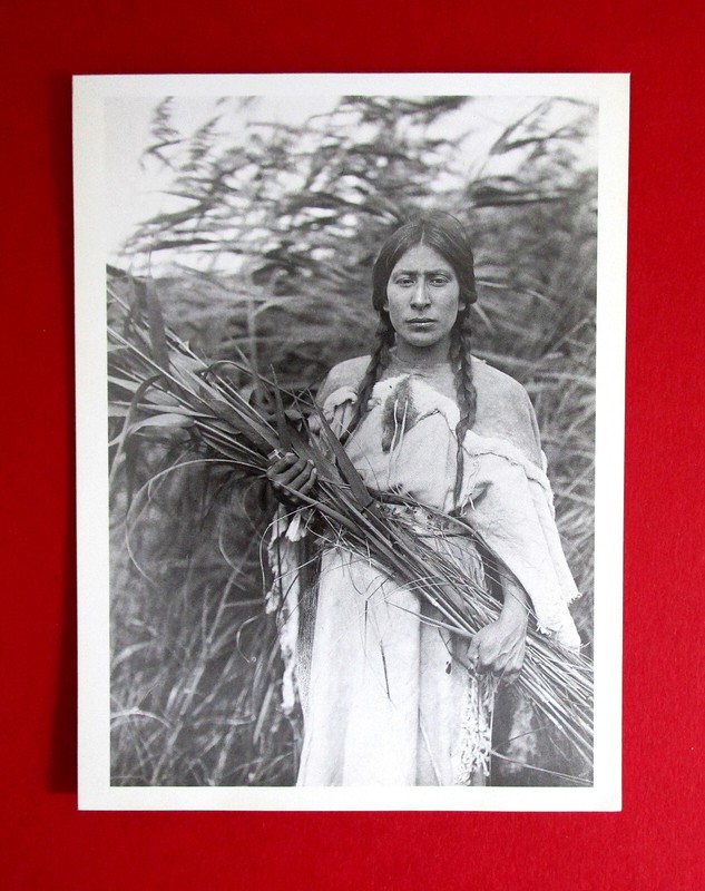 EDWARD CURTIS VINTAGE 4.8″ x 6.4″ B/W PHOTO ARTCARD AMERICAN INDIAN WOMEN