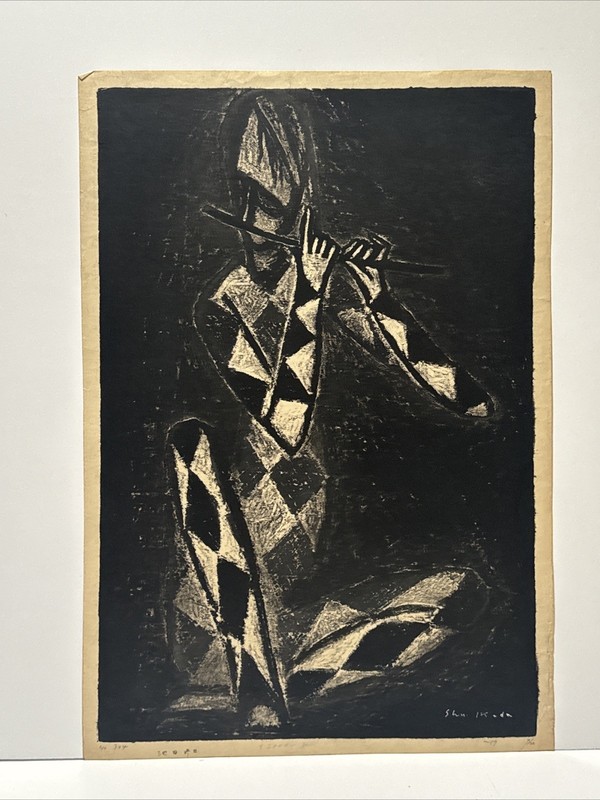Shuzo Ikeda Woodblock Print Rare Mid Century Portrait Signed 1950’s Musician