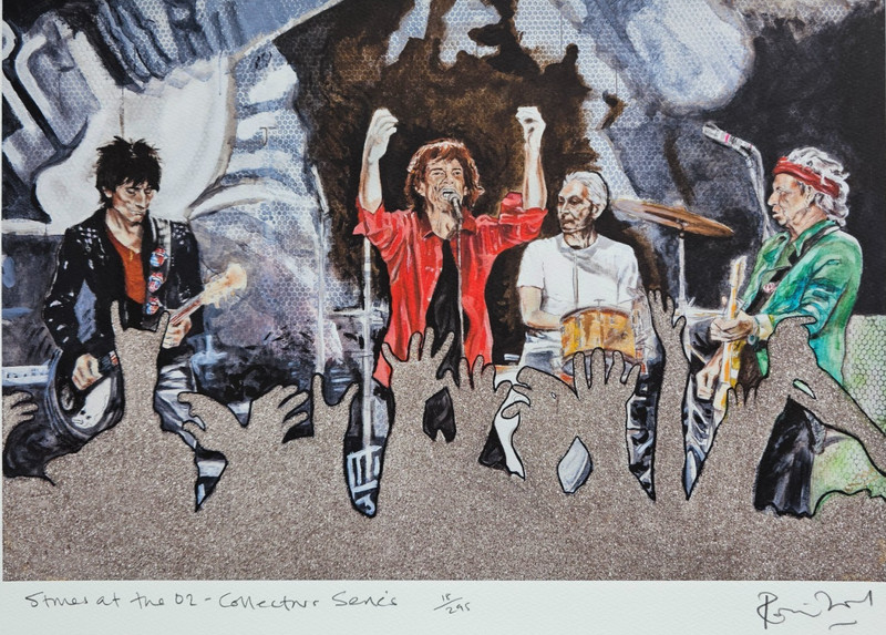 RONNIE WOOD STONES AT THE 02 COLLECTORS SERIES HAND SIGNED ROLLING STONES COA