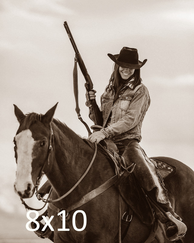 Cowgirl Winchester Vintage Western Unframed Nostalgia Art Print 8×10″ bn