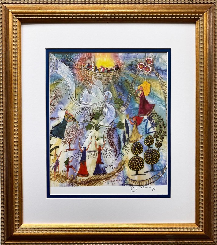 Rothenberg «Sabbath in Jerusalem» FRAMED Signed Judaic Art Holy Land Jewish