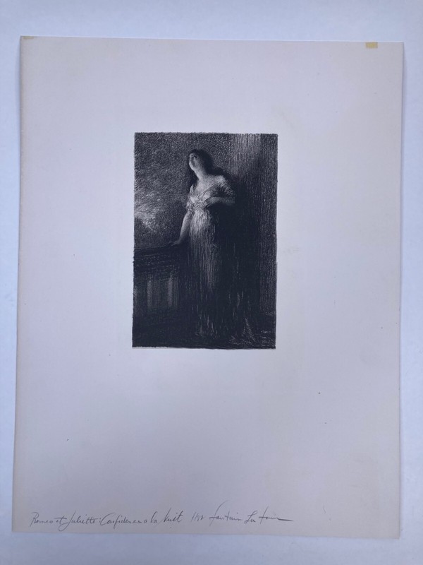 Henri Fantin-Latour (1836-1904) Lithograph Romeo and Juliet Confidence a la Nuit