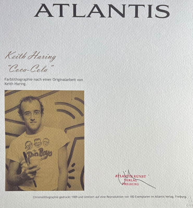 Keith Haring Lithograph From A Painting COA Signed In Pen Numbered In Pencil gallery