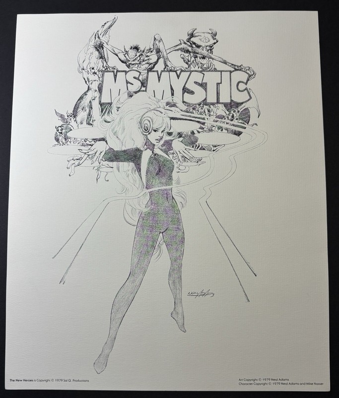 Neal Adams Signed Autographed Portfolio New Heroes 1979 Sal Q Ms Mystic 11”x14” gallery