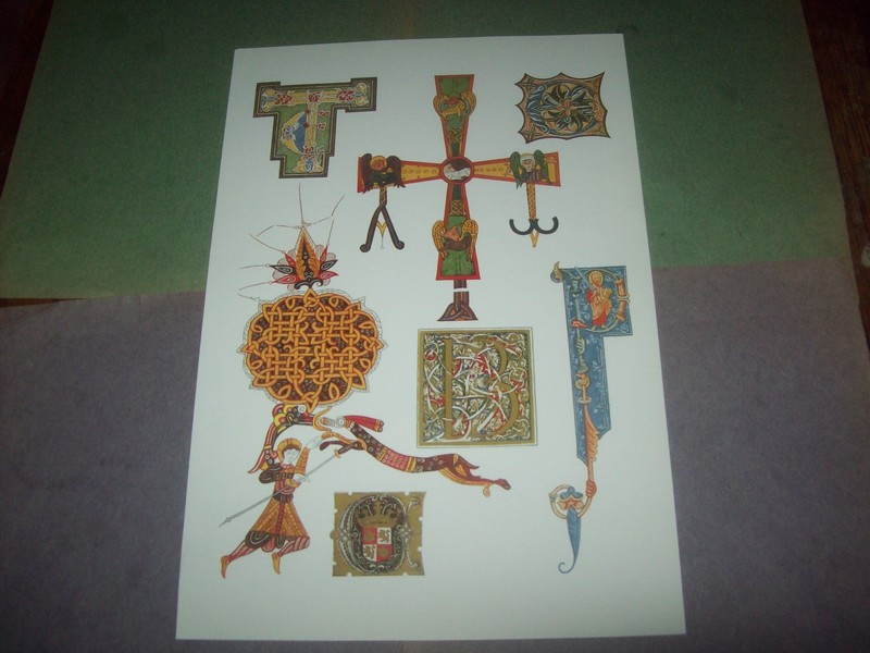SPANISH MINIATURE PAINTING SYMBOL CROSS MIDDLE AGE & MORE DESIGN DECOR ART PRINT