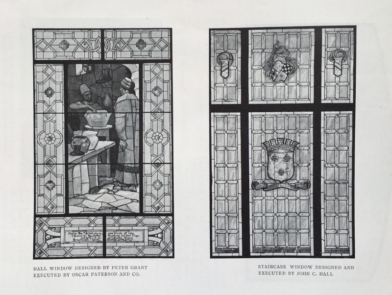 Art Nouveau Hall Window by Peter Grant, John Hall etc – Antique Print 1907
