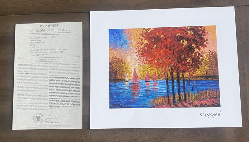 Slava Ilyayev «Our River of Love» Lithograph |COA| 12 x 10 | Park West | 2024