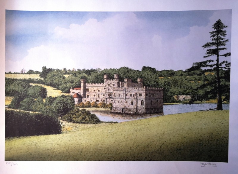 LEEDS CASTLE L imited Edition PRINT Signed by Roger Milton