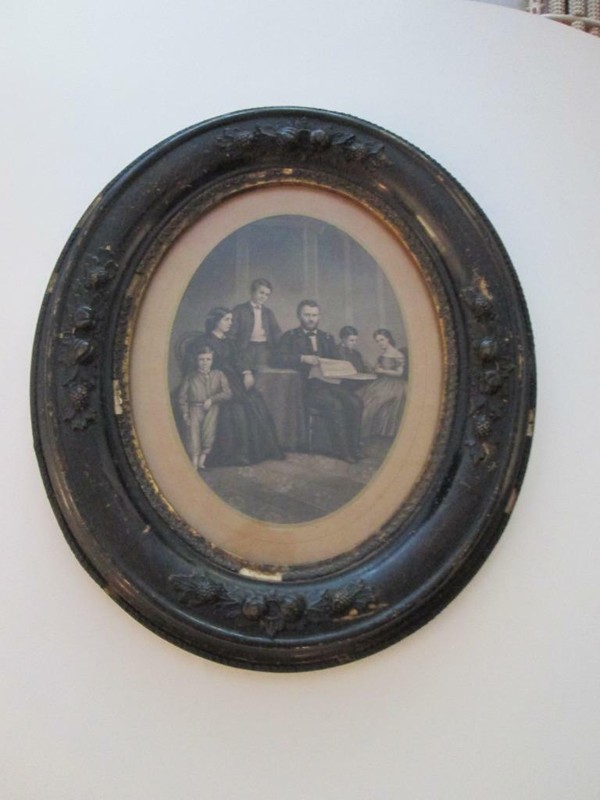 «The Grant Family» Steel Engraving by A.B. Walter Original Frame 1860s