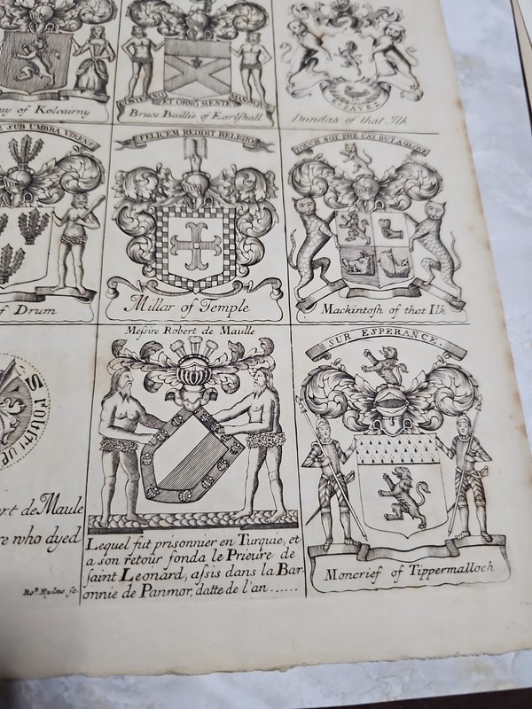 Antique 18thC Scottish Heraldry Engraving Plate II Vol II Coats of Arms Panmure gallery