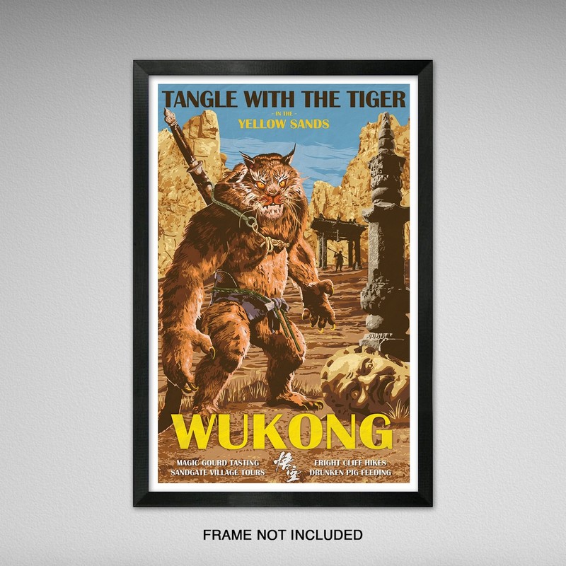 Tangle with the Tiger – Black Myth Wukong Travel Print – 11×17 inches