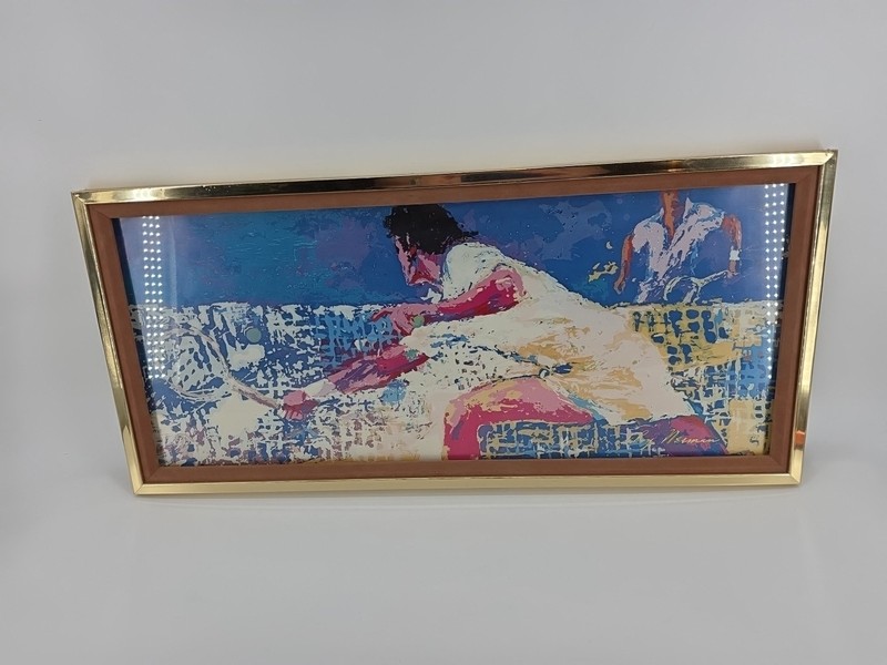 LeRoy Neiman " Tennis " Signed Pop Art Mounted and with Custom Frame Vintage