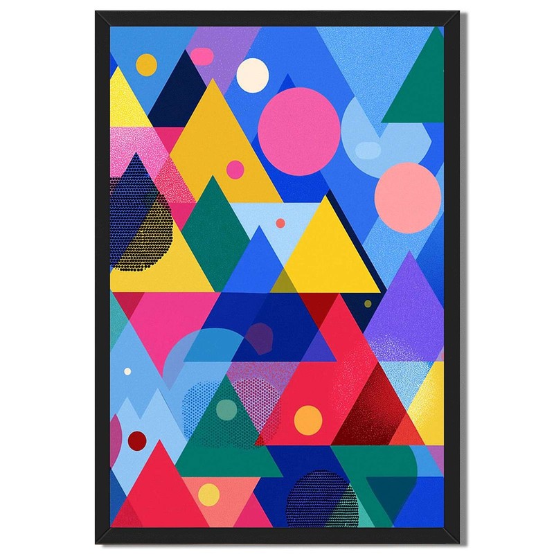 Geometric Abstract Shapes Framed Canvas Print Modern Wall Art