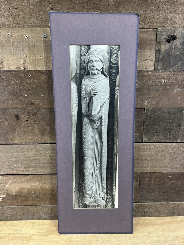 Vintage Cardboard Framed Print Of “Le Mans” Statue