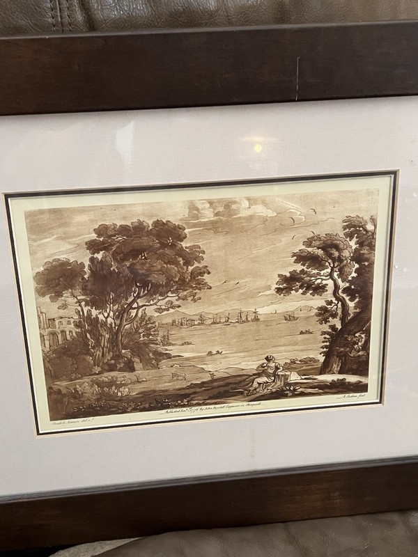 Pastoral Landscape engraving: Claude Lorrain, engraved Richard Earlom, J Boydell gallery