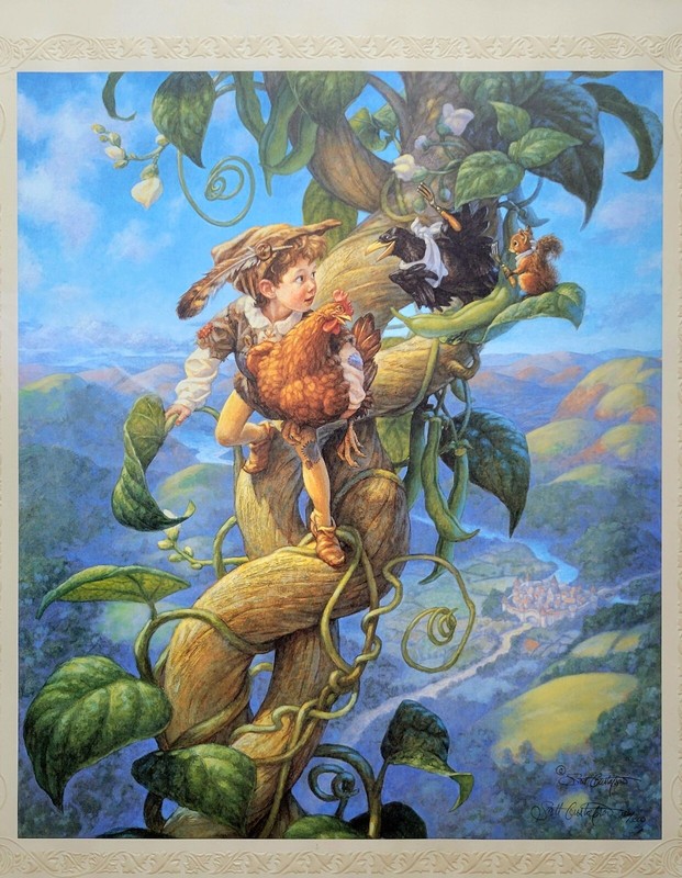 NEW «Jack And The Beanstalk» By Scott Gustafson Fine Art Print Framed 186/3500