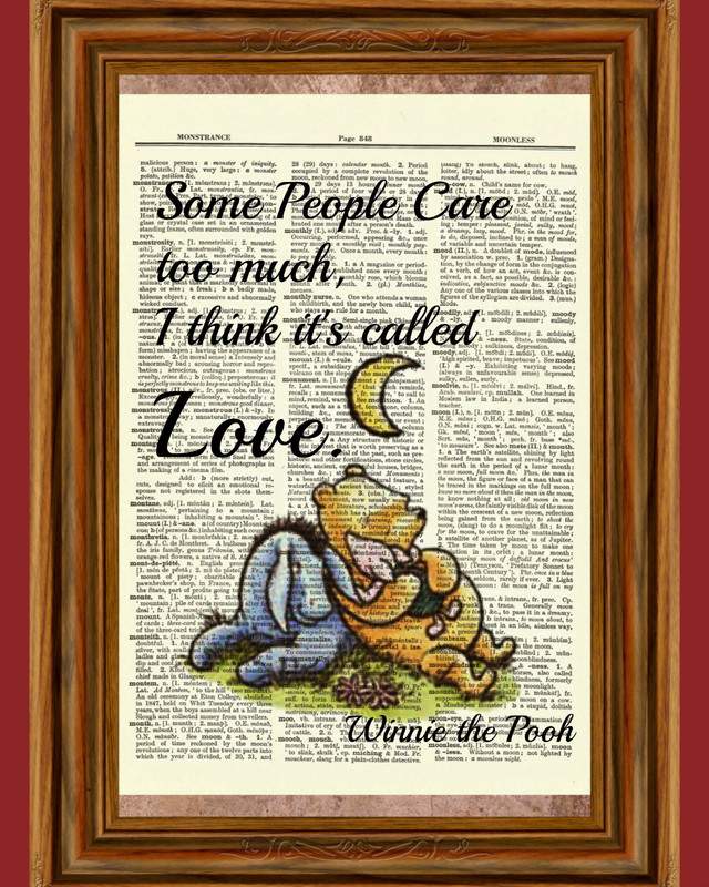Winnie the Pooh Dictionary Art Print Picture Poster Classic Eeyore Piglet