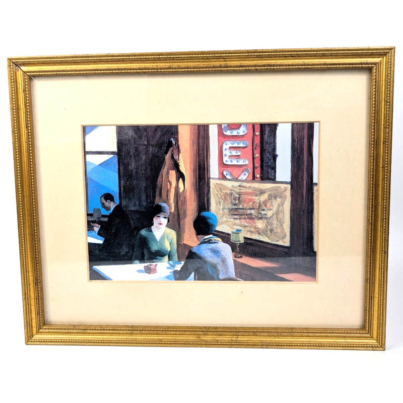 Edward Hopper Chop Suey Framed Art Print 15×12 Matted 1929 Realism Cafe Wall Dec