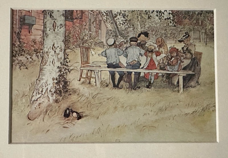 Well Framed Art Print "Breakfast Under the Big Birch" Carl Larsson 4x6 gallery