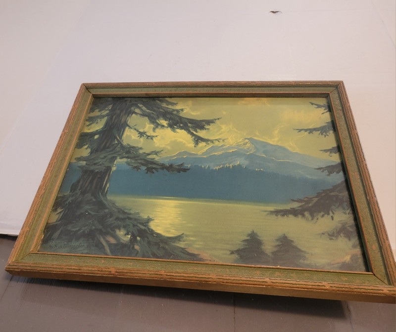 Vintage Hy Hintermeister Landscape Print Nature’s Masterpiece In Antique Frame