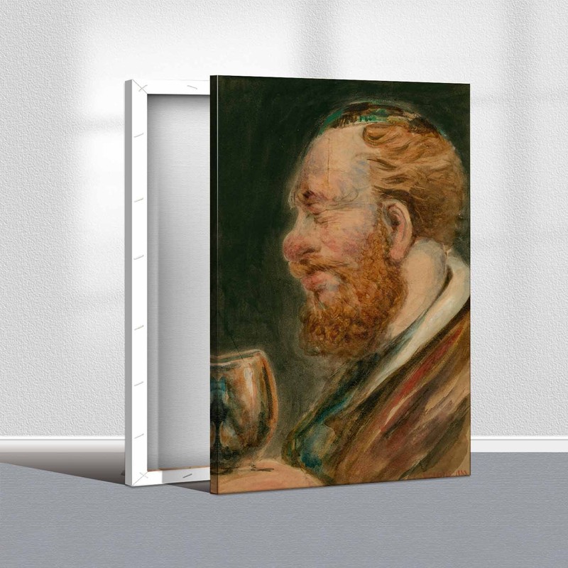 Canvas Print Oil Paintings Reproduction bearded man with wine glass