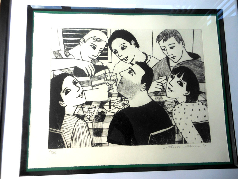 Anita Klein Signed Limited Edition Print 15/25 Birthday Party In Italy – Framed