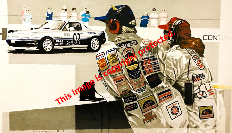 Mazda Miata SCCA race car, 16″x20″ color automotive print by David W. Rigirozzi
