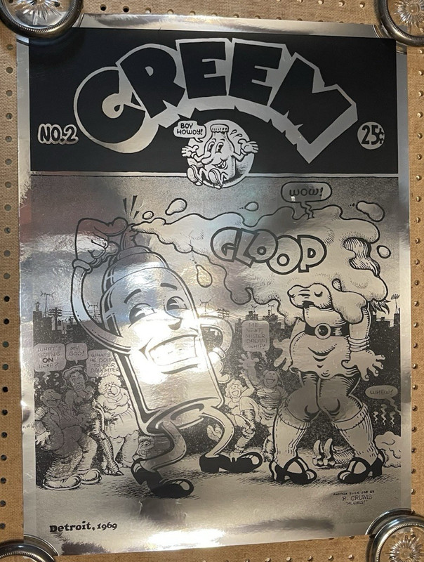 18×24″ FOIL POSTER~ CREEM #2~DETROIT, 1969~ R. CRUMB~ART SCREEN PRINT~PSYCHE