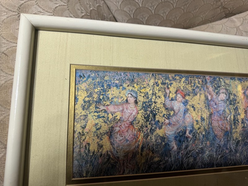 Vintage Edna (Hibel) Plotkin (1917 - 2014) "Rejoice" Print - Framed gallery