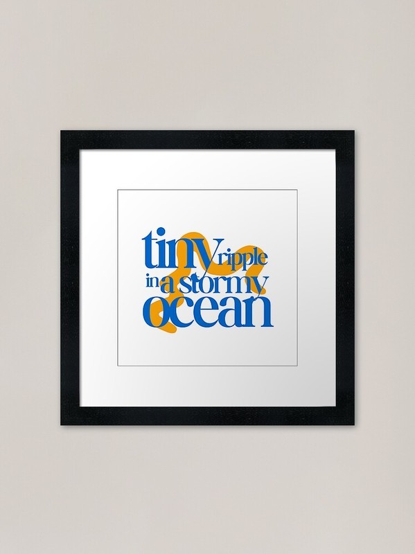 Tiny ripple in a stormy ocean (oran Framed Wall Art Poster Canvas Print Picture