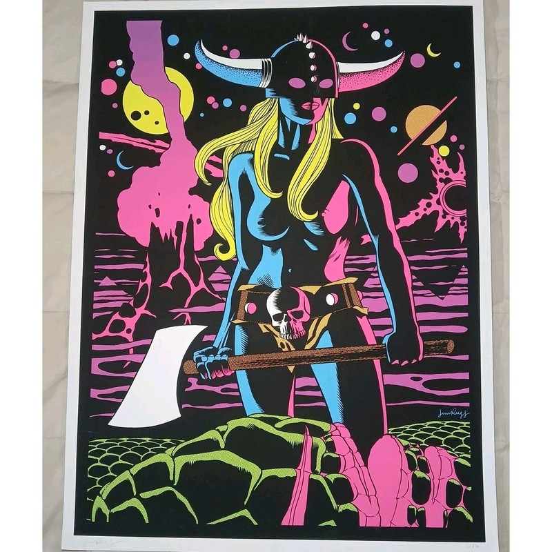 Silkscreen Art Print 18x24 LE #/25 Of 70 Rare JIM RUGG 2014 DRAGON KILLER UV gallery