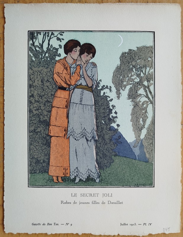 Art Deco Gazette de Bon Ton Pochoir Secret joli by Marty – 1920