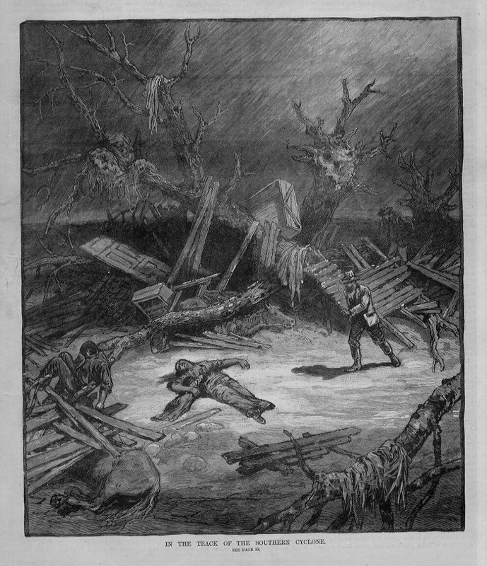 METEOROLOGY IN THE PATH OF THE CYCLONE IN SOUTHERN STATES DESTRUCTION TORNADO