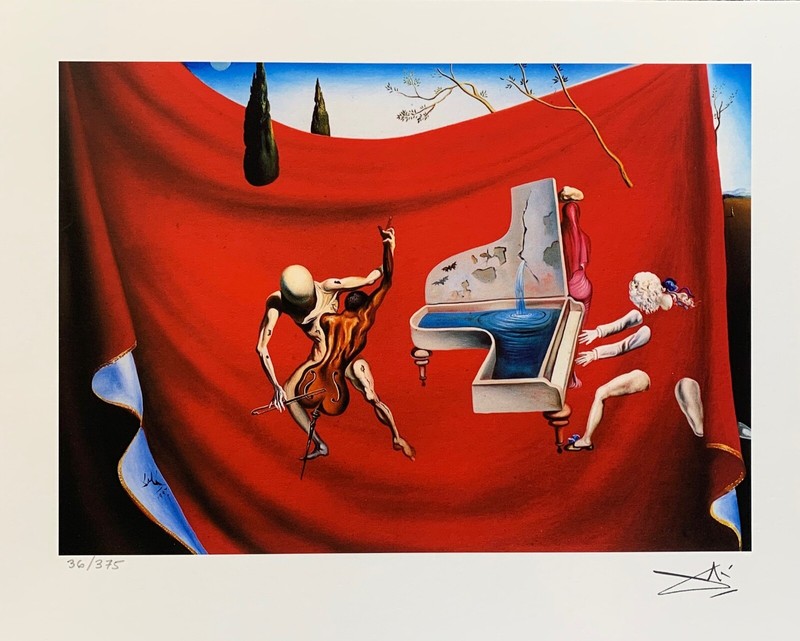 Salvador Dali MUSICAL TEMPEST Facsimile Signed & Numbered Art Giclee 10″ x 13″